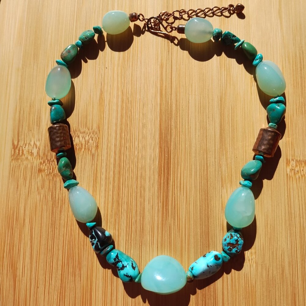Jay King DTR mine finds Turquoise Gemstone Copper necklace stunning - Picture 4 of 14